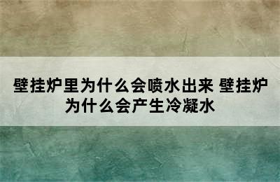 壁挂炉里为什么会喷水出来 壁挂炉为什么会产生冷凝水